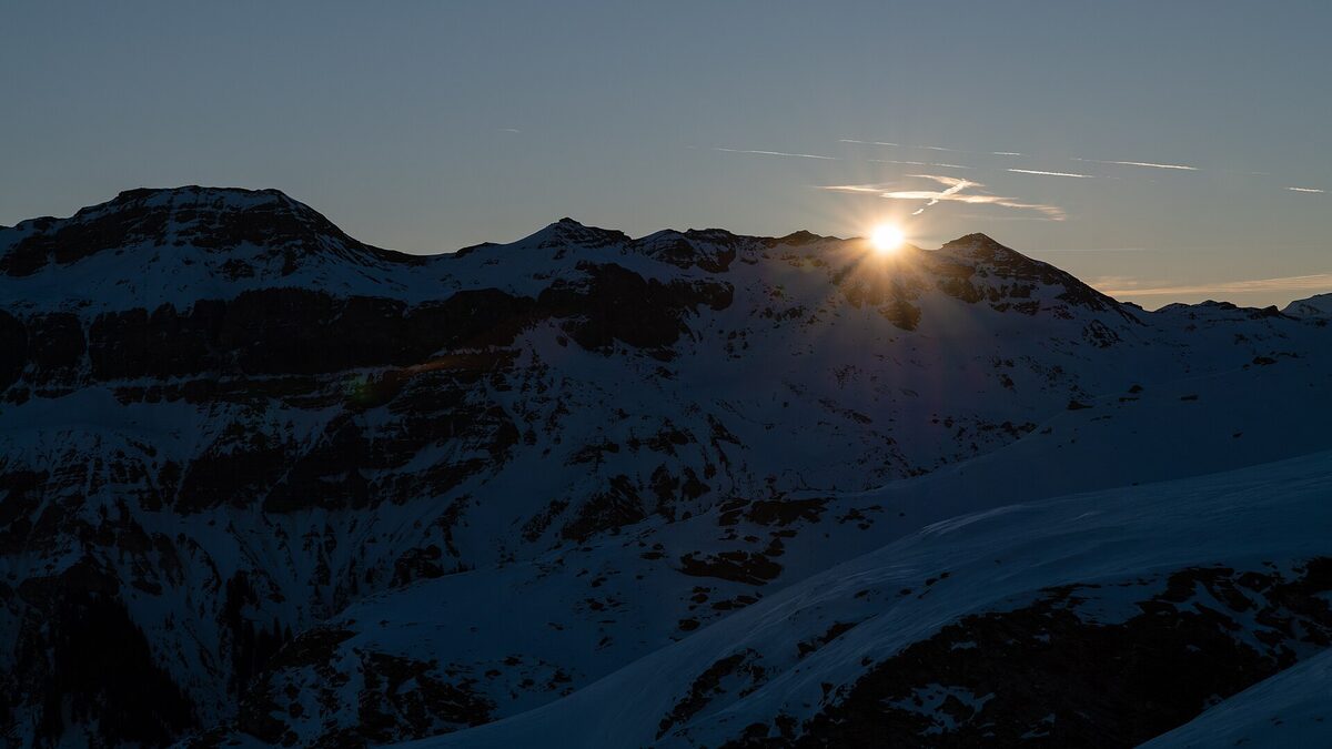 Winterlandschaft am Flumserberg bei Sonnenuntergang