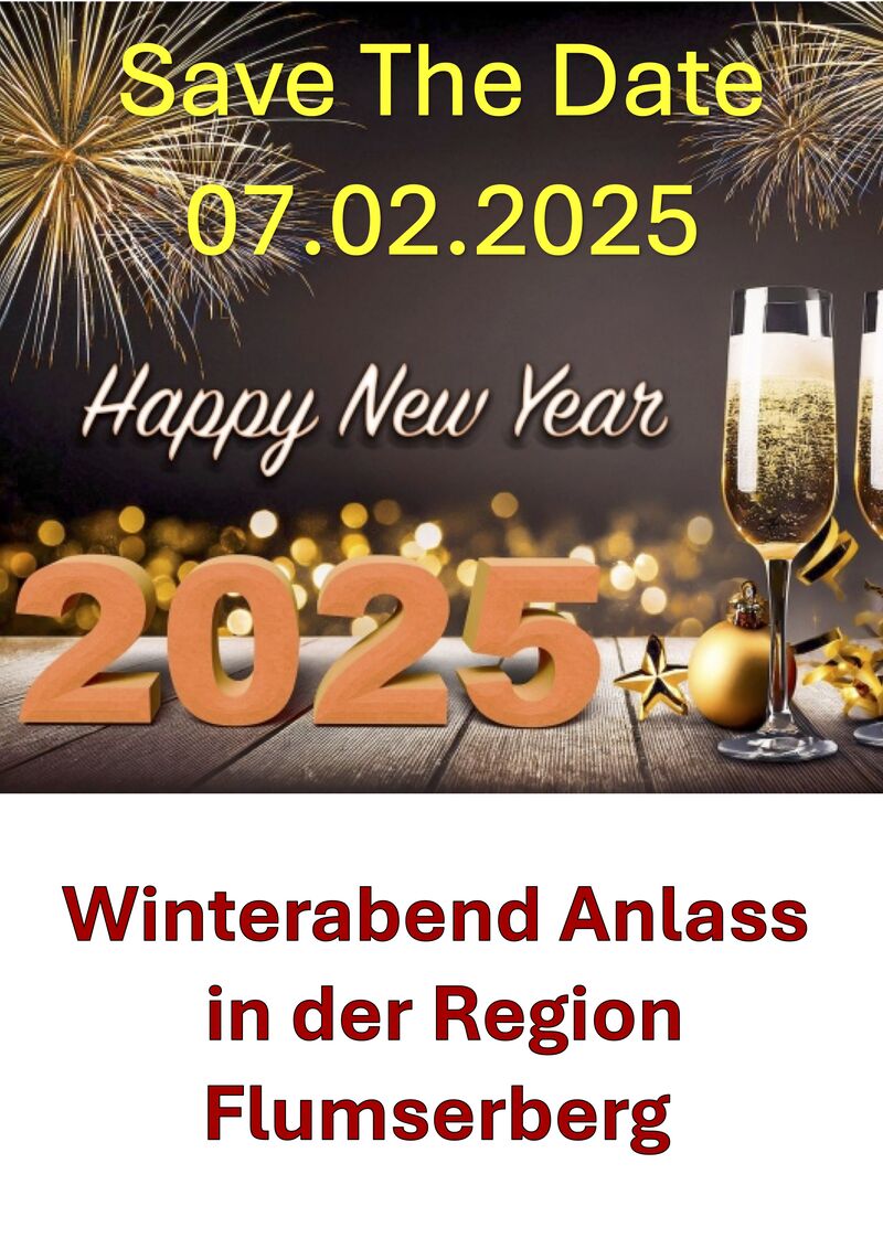 Save-the-Date-Plakat des Winteranlasses 2025
