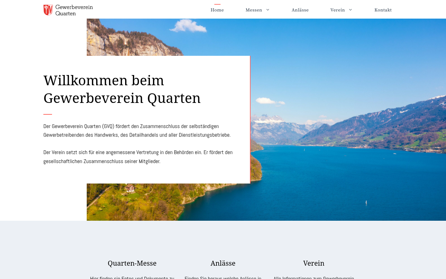 Die bisherige Startseite von gvq.ch